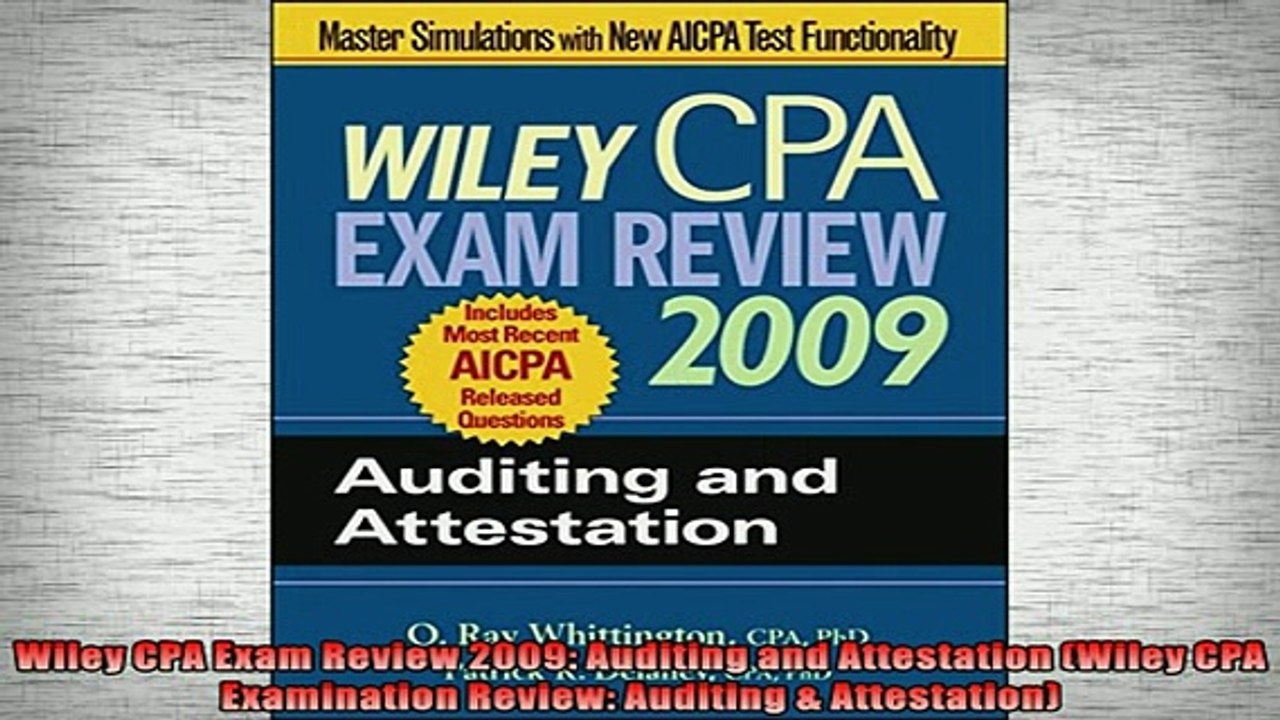 FREE PDF DOWNLOAD   Wiley CPA Exam Review 2009 Auditing and Attestation Wiley CPA Examination Review  BOOK ONLINE