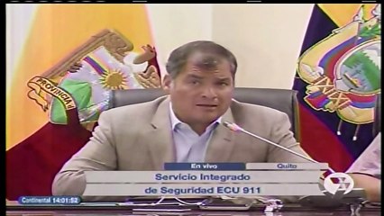 Presidente Correa informa sobre lo ocurrido tras sismo de 6,8