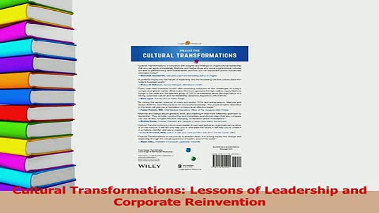 Read  Cultural Transformations Lessons of Leadership and Corporate Reinvention Ebook Free