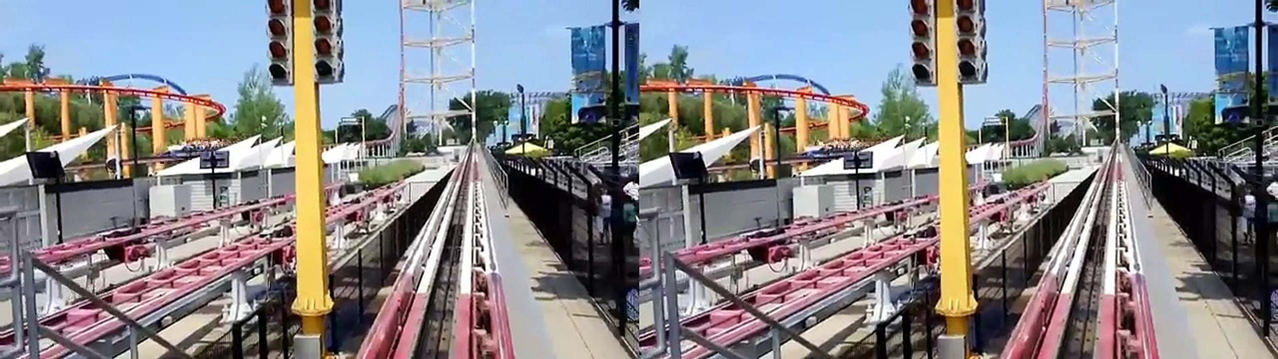 ROLLER COASTER Top Thrill Dragster Front Seat POV Cedar Point Side by side SBS Virtual Reality VR