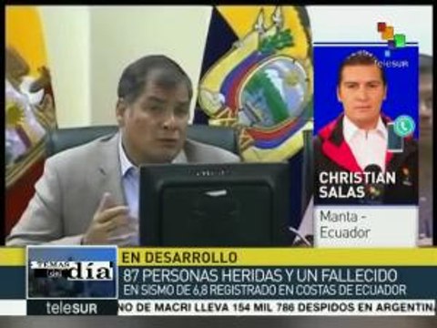 Ecuador: autoridades piden mantener la calma tras réplicas del sismo