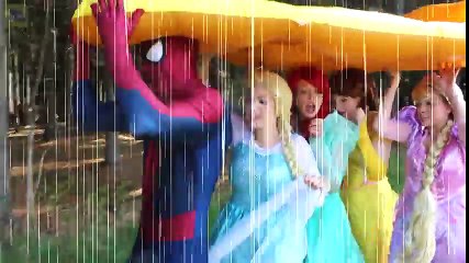Frozen Elsa & Disney Princess PIZZA PARTY! w_ Spiderman, Pink Spidergirl, Anna, Batman & Prank -)