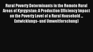 Read Rural Poverty Determinants in the Remote Rural Areas of Kyrgyzstan: A Production Efficiency