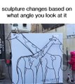 A sculpture that changes shape based on the angle of vision! Brilliant!