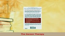Read  The Gerson Therapy Ebook Free