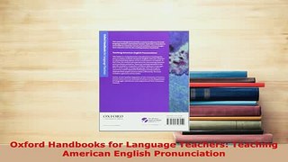 PDF  Oxford Handbooks for Language Teachers Teaching American English Pronunciation Free Books