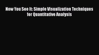 Download Now You See It: Simple Visualization Techniques for Quantitative Analysis Ebook Free