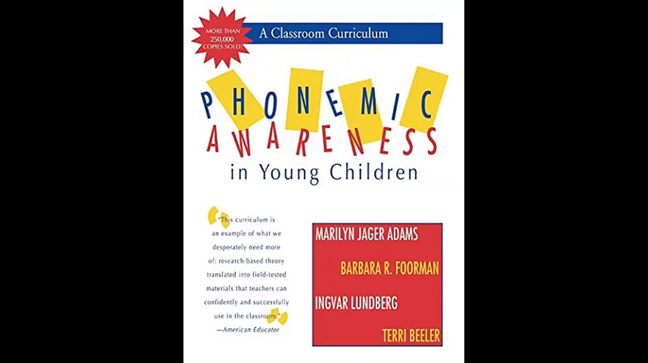Phonemic Awareness in Young Children A Classroom Curriculum