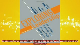 READ book  Exploring Leadership For College Students Who Want to Make a Difference  FREE BOOOK ONLINE