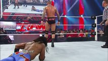 John Cena and Randy Orton brawl outside the ring- Raw, Jan., 20, 2015