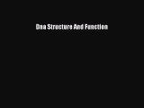 Read Dna Structure And Function Ebook Free
