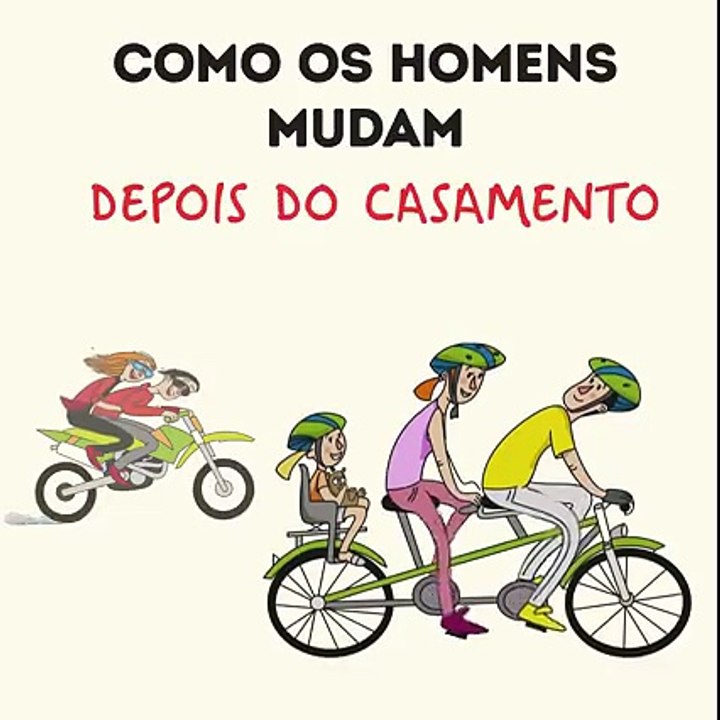 Homem antes e depois do casamento