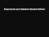 READbook Negociación para Dummies (Spanish Edition) READ  ONLINE