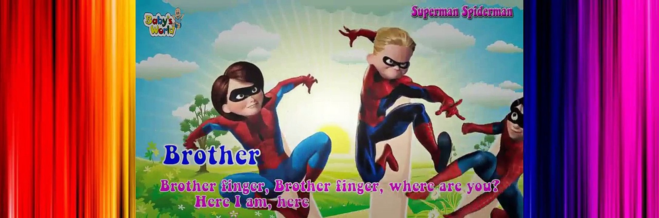 Superman Peppa Pig Cartoons For Children - Finger Family Nursery Rhymes Songs For kids