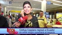 Cinthya Coppiano llegó al Ecuador, vea su reacción al ver nuestras cámaras