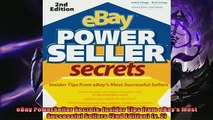Enjoyed read  eBay PowerSeller Secrets Insider Tips from eBays Most Successful Sellers 2nd Edition