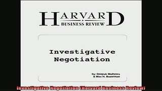 Enjoyed read  Investigative Negotiation Harvard Business Review