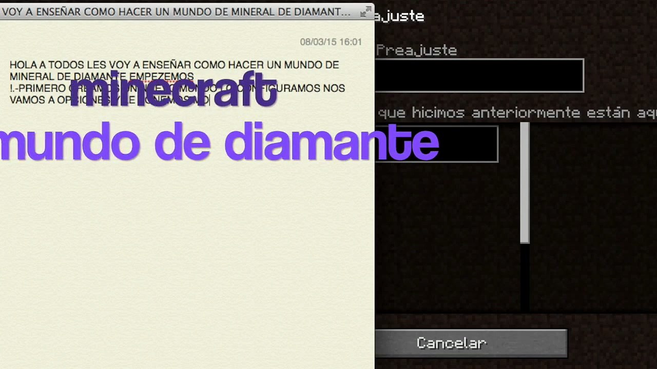 minecraft como hacer un mundo de diamantes sin mods 1.5.2