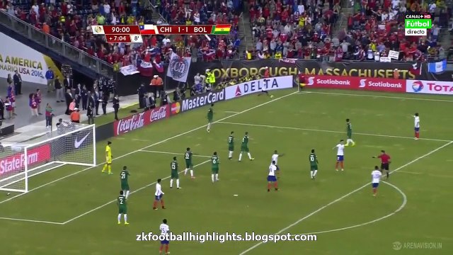 Arturo Vidal Incredible Last Minute Penalty Goal Referre Huge Mistake - Chile vs Bolivia 2-1