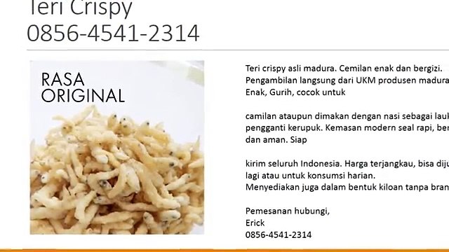 0856-4541-2314 (im3), teri crispy organik