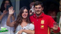 Iker Casillas presents baby Lucas with wife Sara Carbonero