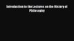 [PDF] Introduction to the Lectures on the History of Philosophy [Download] Full Ebook