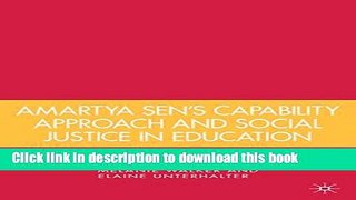 Download Amartya Sen s Capability Approach and Social Justice in Education  Ebook Online