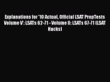 [PDF] Explanations for '10 Actual Official LSAT PrepTests Volume V': LSATs 62-71 - Volume II: