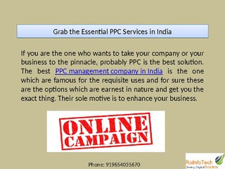 Grab the Essential PPC Services in India