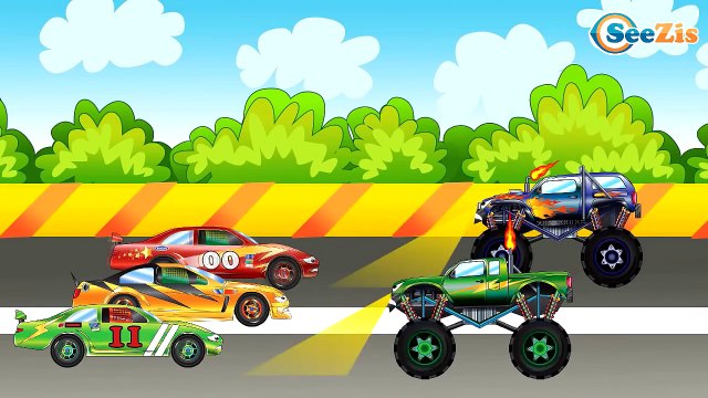 ✔ Мультики про машинки. Гоночная Машинка, Монстр Трак, Мусоровоз, Грузовик. Путь через пустыню ✔
