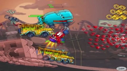 Cars cartoons for kids. Racing Car. Race on the ruins of an amusement park. Learning for children