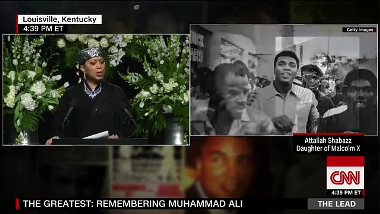 Malcolm X's daughter speaks at Muhammad Ali's m