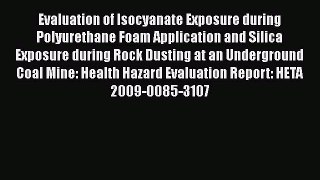 Download Evaluation of Isocyanate Exposure during Polyurethane Foam Application and Silica