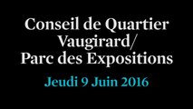 Conseil de Quartier Vaugirard/ Parc des Expositions du Jeudi 9 Juin 2016