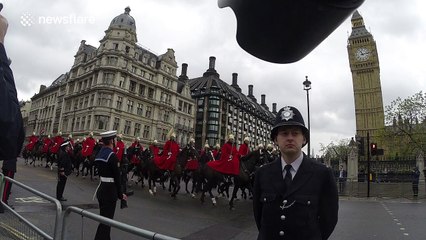The Queen on her way to the State Opening of Parliament