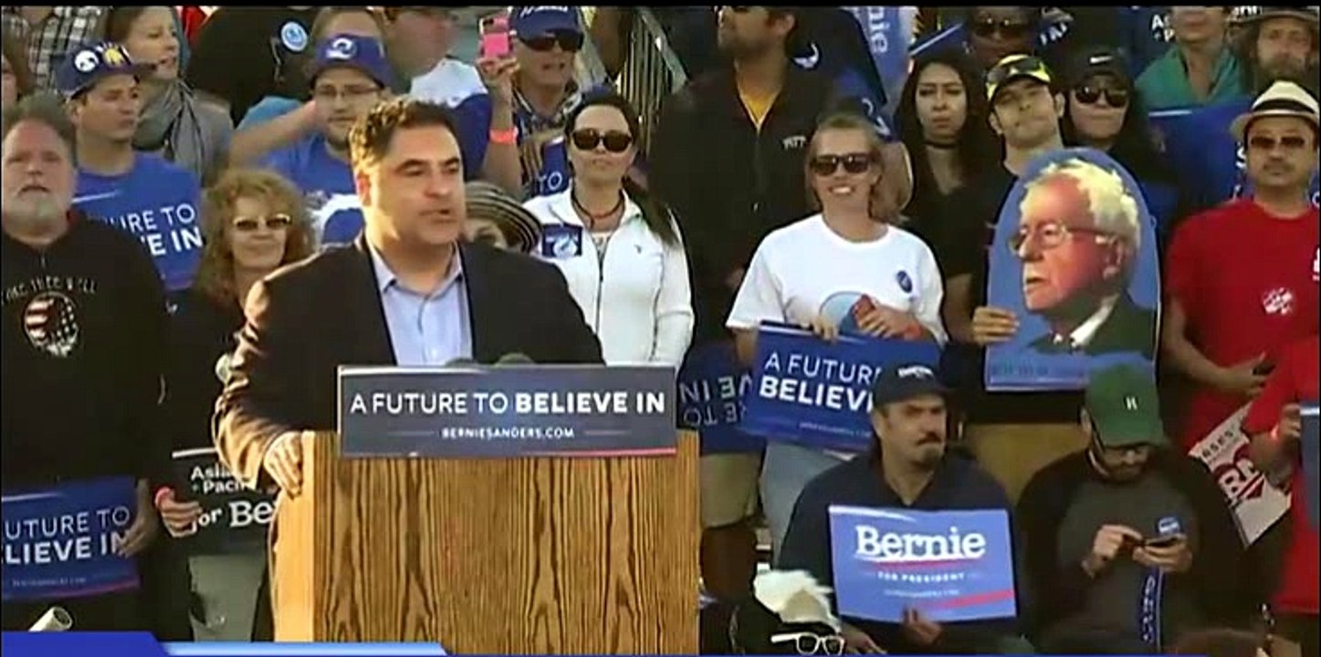 Liberal Host Cenk Uygur Steals "I'm With Her" For Bernie Sanders Introduction