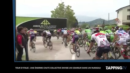 Tour d'Italie : Une énorme chute collective envoie un coureur dans le ruisseau