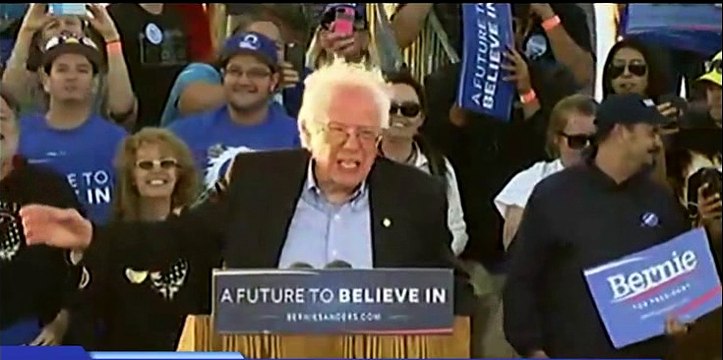 Bernie Sanders thanks Cenk Uygur, or someone
