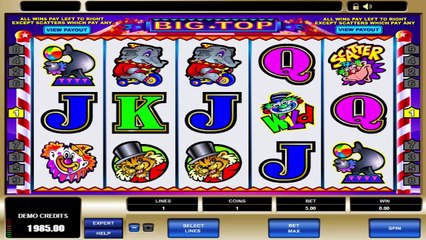 Big Top ilmainen kasino kolikkopeli Microgaming Video Esikatselu