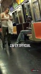 Show respect for the young man. Tramp on the bus