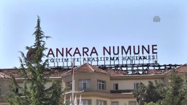 Numune Eğitim ve Araştırma Hastanesinde Yangın Söndürüldükten Sonra Başlatılan Soğutma Çalışmaları...