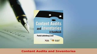 Read  Content Audits and Inventories Ebook Free