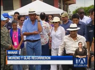 Moreno y Glas recorrieron la zona cero de Portoviejo