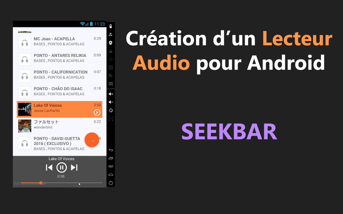 [Android] Tuto Player Audio - Seekbar