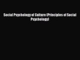 [PDF] Social Psychology of Culture (Principles of Social Psychology) Free Books