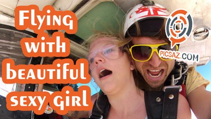 Flying with beautiful sexy girl