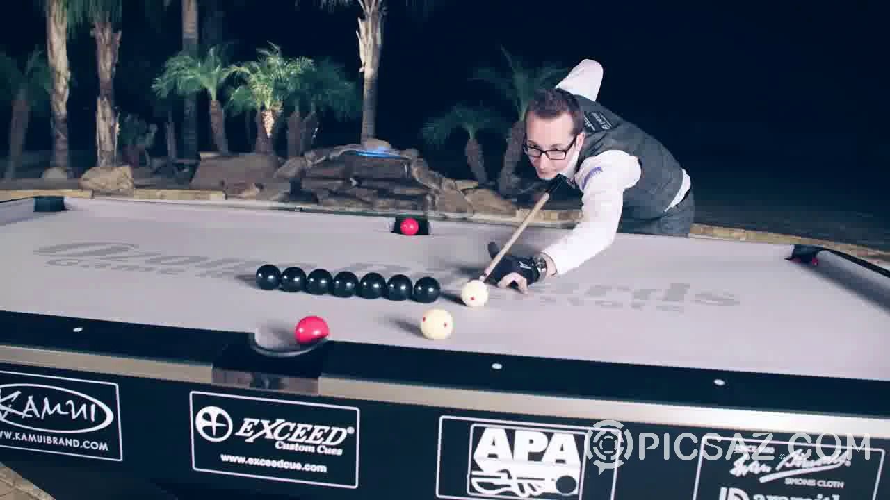 Professional billiard with sexy girl