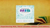 Read  Experiencing MIS Third Canadian Edition 3rd Edition Ebook Free