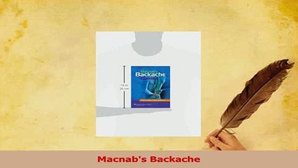 Read  Macnabs Backache Ebook Free