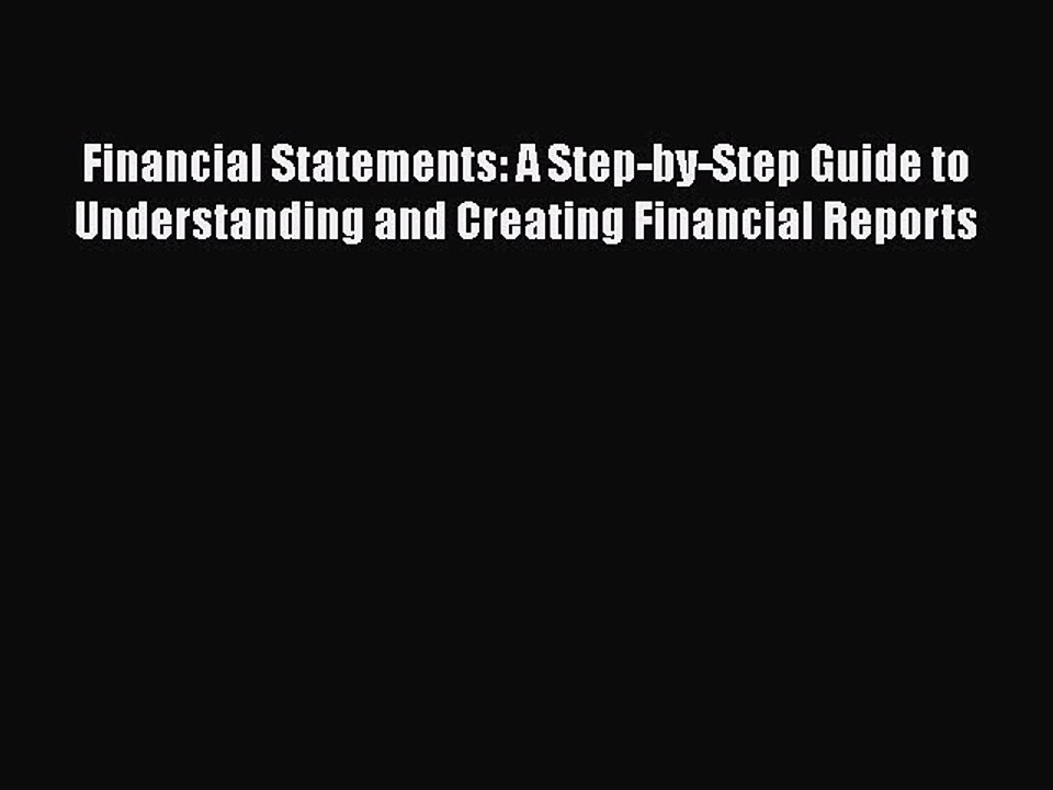 PDF Financial Statements: A Step-by-Step Guide to Understanding and Creating Financial Reports